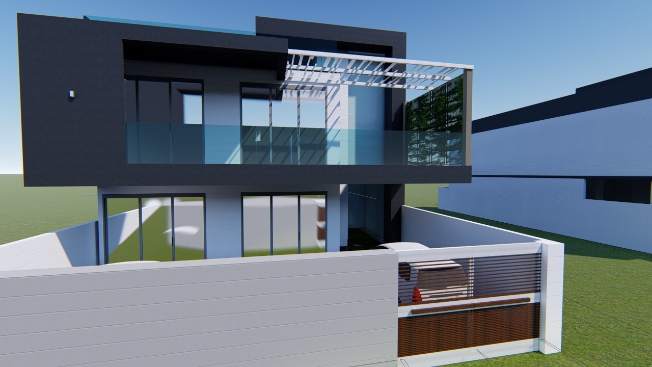 Contemporary house with dual balconies
