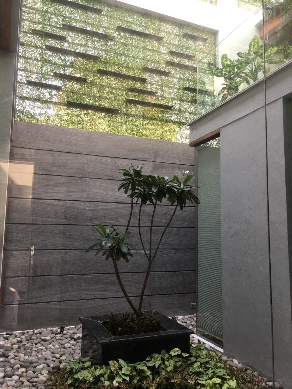 Zen garden with boundary wall